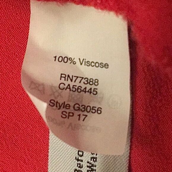 MADEWELL Dress Lace Up Front Flutter Sleeve Red Shift Size Medium - Picture 7 of 9